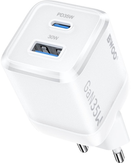 Изображение BWOO adowarka sieciowa GaN CDA222 PD 35W 1 x USB 1 x USB-C biaa