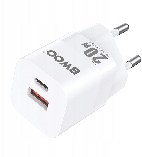 Изображение BWOO adowarka sieciowa PD CDA156 1x USB-C 1x USB 20W biaa
