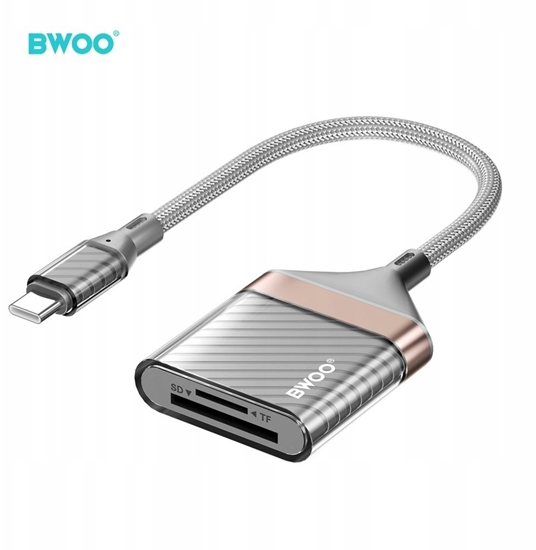 Picture of BWOO BZ64 adapter USB-C - karta SD/TF szary
