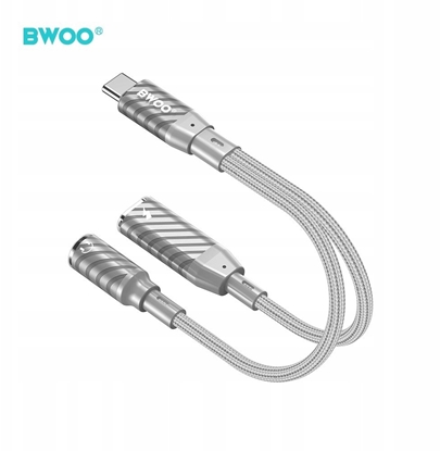 Изображение BWOO BZ67 adapter 2w1 Lightning/USB-C - jack 3.5mm szary