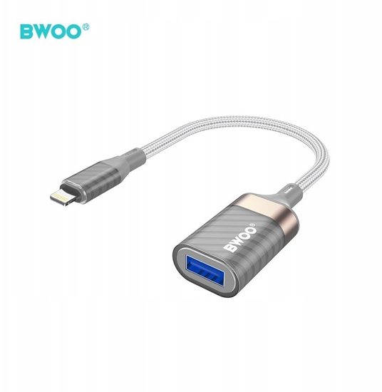 Picture of BWOO BZ70 adapter Lightning - USB szary