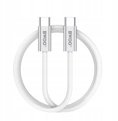 Picture of BWOO kabel pleciony 240W USB-C - USB-C  BO-X317C-C 1m biay