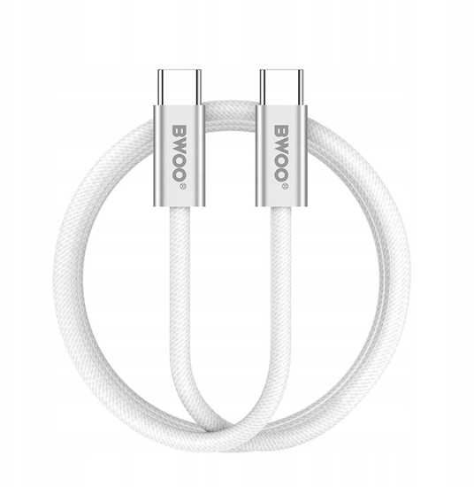 Picture of BWOO kabel pleciony 240W USB-C - USB-C  BO-X317C-C 1m biay
