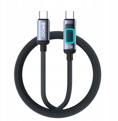Изображение BWOO kabel pleciony z podwietleniem PD 60W X324CC USB-C - USB-C