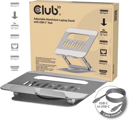 Picture of Club3D Podstawka pod laptopa z HUB-em USB-C 100W 360° 4K60Hz
