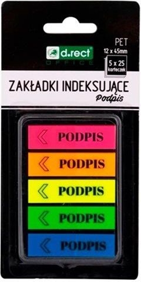 Picture of D.Rect Zakadki indeksujce 12x45mm Podpis D.RECT
