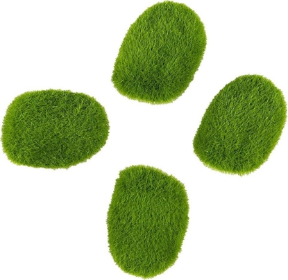 Изображение Dekoracyjne kamienie z imitacji mchu 4szt