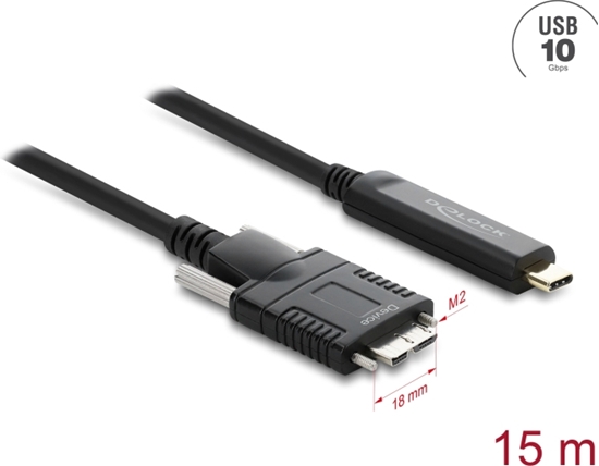 Picture of Delock Active Optical Cable USB 10 Gbps USB Type-C™ male to Type Micro-B male with screws 15 m