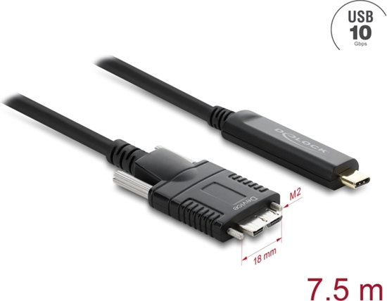 Picture of Delock Active Optical Cable USB 10 Gbps USB Type-C™ male to Type Micro-B male with screws 7.5 m