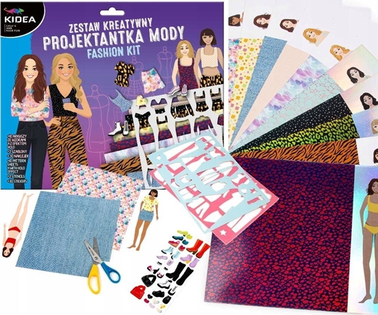 Picture of Derform Zestaw projektantka z szablonami 10 arkuszy Kidea