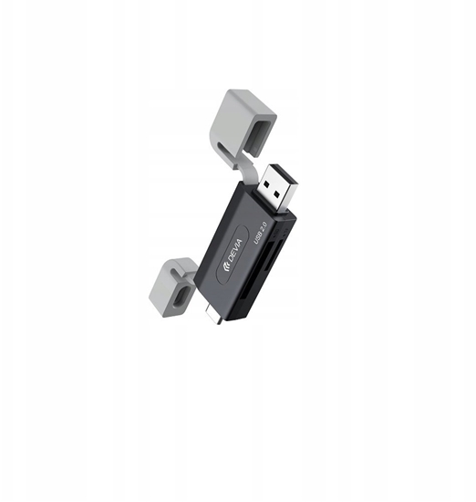 Picture of Devia czytnik kart 2w1 EL239 USB/USB-C 2.0 czarny