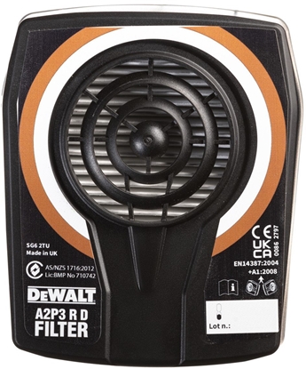 Изображение Dewalt filtry wynienne do masek, klasa a2p3, 2 sztuki DXIR1A1A2P3