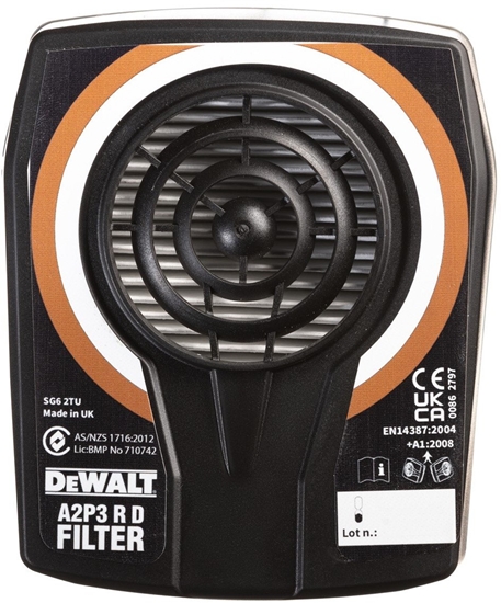 Изображение Dewalt filtry wynienne do masek, klasa a2p3, 2 sztuki DXIR1A1A2P3