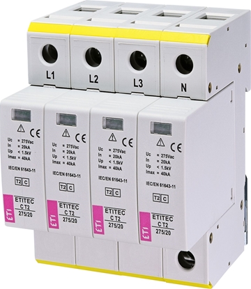 Изображение Eti-Polam ETITEC C T2 275/20 4+0 surge arrester (002440395)