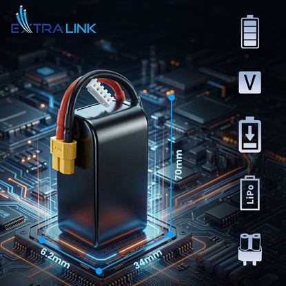 Picture of Extralink LiPo 4S 1300mAh XT60 130C | Bateria do dronów FPV RC | samochodzików RC, samolotów RC, zdalnie sterowanych pojazdów RC