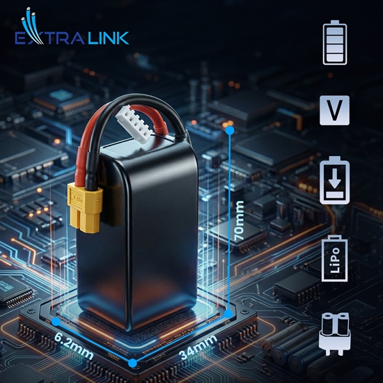 Picture of Extralink LiPo 4S 1300mAh XT60 130C | Bateria do dronów FPV RC | samochodzików RC, samolotów RC, zdalnie sterowanych pojazdów RC