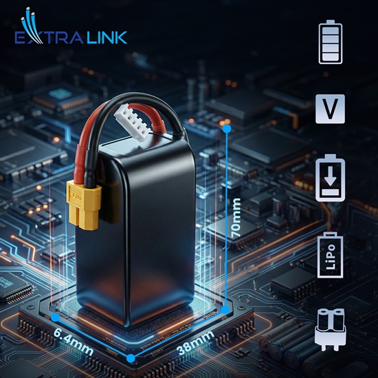 Picture of Extralink LiPo 4S 1800mAh XT60 130C | Bateria do dronów FPV RC | samochodzików RC, samolotów RC, zdalnie sterowanych pojazdów RC