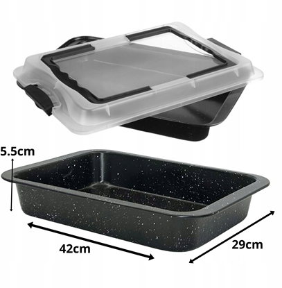 Attēls no FORMA BLACHA DO PIECZENIA 42 X 29 X 5,5 CM Z POKRYW, POWOKA NON-STICK BRUNBESTE BB-2552