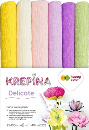 Attēls no GDD Krepina 6 kolorów delicate 25x100 cm Happy Color