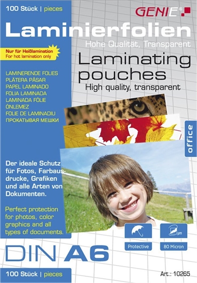 Изображение Genie GENIE torby do laminowania 100 A6 - folia