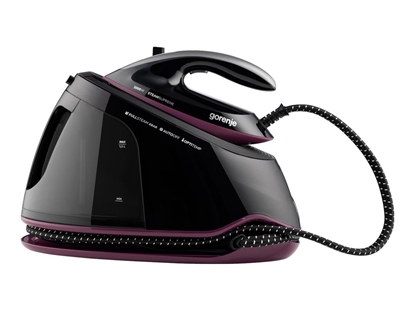 Attēls no Gorenje Ironing system | SGD3000BKV | 3000 W | 1.5 L | 8 bar | Auto power off | Vertical steam function | Calc-clean function | Black/Purple