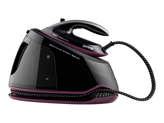Picture of Gorenje Ironing system | SGD3000BKV | 3000 W | 1.5 L | 8 bar | Auto power off | Vertical steam function | Calc-clean function | Black/Purple
