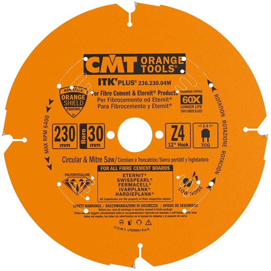 Picture of Griešanas disks šķiedru cementam CMT 236; 230x2,4x30; Z4; 12°