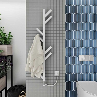 Attēls no Grzejnik azienkowy Kosser Elektrinis rankluosi diovintuvas Kosser Madera 1200x255 ERL, su laikmaiu, baltas