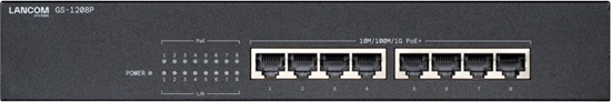 Picture of GS-1208P Nie zarzdzany Gigabit Ethernet (10/100/1000) Obsuga PoE 1U Czarny