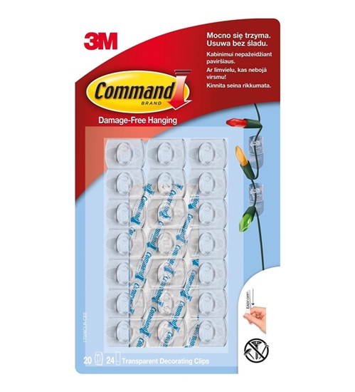Picture of Hook 3M Command T17026CC  plastic  transparent  20 pcs.