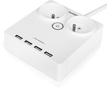 Picture of HUSLOG paski przeduacz z 2 gniazdami EMX-190124 biay