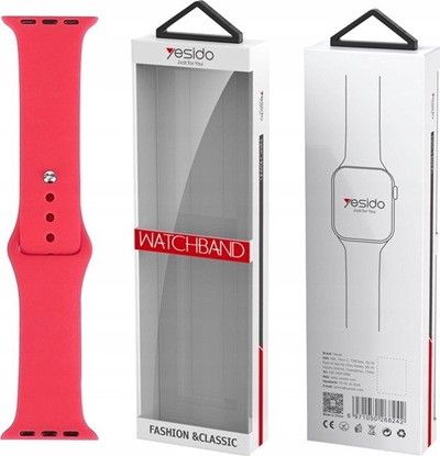 Attēls no Yesido yesido WB44 Silikonowy Pasek do iWatch L 42/44/45 (97+140) #54 ROSE RED/CZERWONY