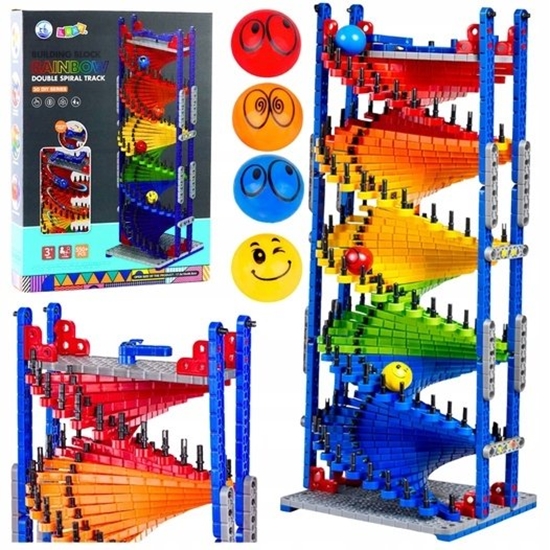 Изображение Klocki Konstrukcyjne Edukacyjne Tor Zjedalnia Dla Kulek Kolorowy 550 el.