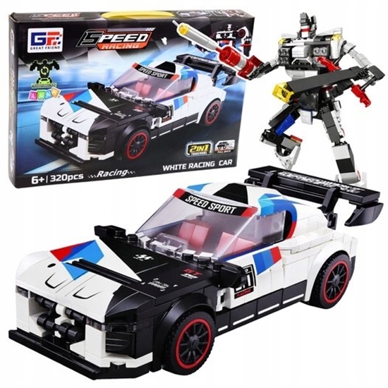 Изображение Klocki Konstrukcyjne Samochód Sportowy Robot 2W1 Biay 320 el.