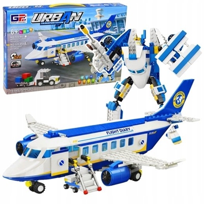 Изображение Klocki Konstrukcyjne Samolot Pasaerski Robot 2w1 wiata 417 el.