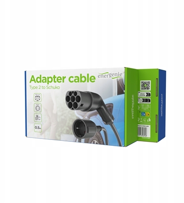 Picture of Konner & Sohnen Adapter do adowania elektroaut Energenie Adapter cable Type 2(m) to Schuko(f) 3.7kW 0.5m 8716309135856 EV-T2MACF-3.7KW-0.5M (8716309135856)