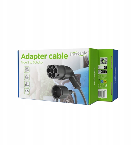 Picture of Konner & Sohnen Adapter do adowania elektroaut Energenie Adapter cable Type 2(m) to Schuko(f) 3.7kW 0.5m 8716309135856 EV-T2MACF-3.7KW-0.5M (8716309135856)