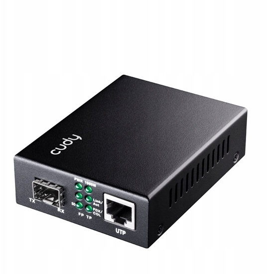 Изображение Konwerter wiatowodowy Cudy Optyczny konwerter MC220P (SFP 1.25G, RJ45 PoE, 1000Mbps, full-duplex)