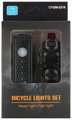 Изображение LAMPA ROWEROWA B/O USB TYL/PRZOD 10X16X5 MC W120