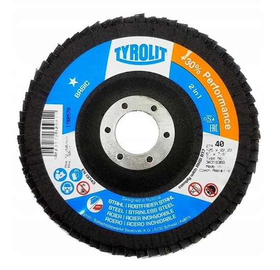 Picture of Lāpstveida slīpēšanas disks Tyrolit T34659314; 125x22,23 mm