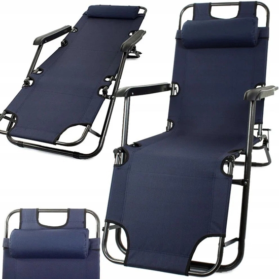 Picture of Leak ogrodowy rozkadany z poduszk Black Forest, Granatowy