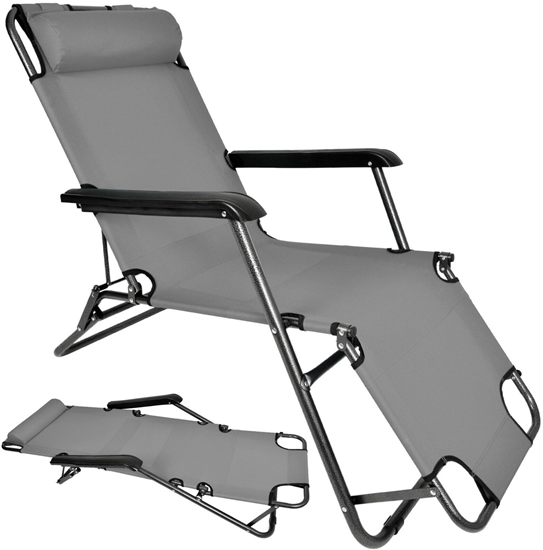 Picture of Leak ogrodowy rozkadany z poduszk Black Forest, Szary