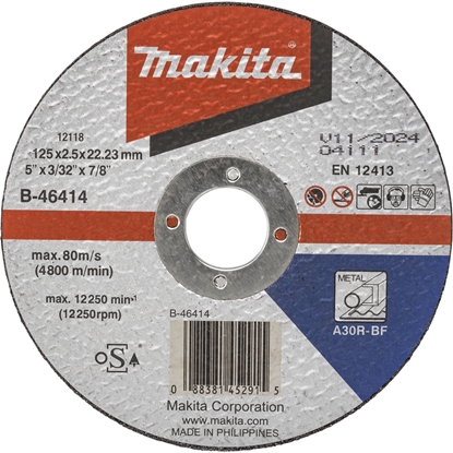 Изображение Makita B-46414 cutting disk 125x2,5mm steel