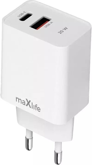 Picture of Maxlife adowarka sieciowa PD QC MXTC-13-20AC 1x USB-C 1x USB 20W biaa