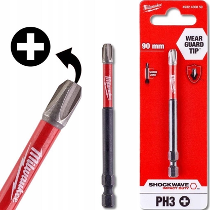 Изображение Milwaukee BIT SHOCKWAVE PH3 90MM-1SZT.