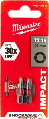 Изображение Milwaukee BIT TORX TX15 25MM 2 SZT.