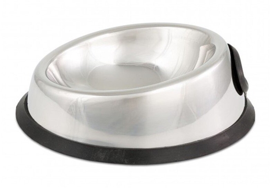 Picture of Miska, dla psa, owalna, stal nierdzewna, antypolizgowa z podwyszon ciank, 150ml