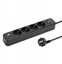 Picture of Montis Przeduacz elektryczny czarny 4-gniazdowy z USB 1,5m MT186-BK-1,5