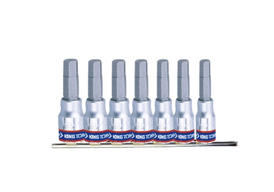 Изображение Muciņu ar uzgaļiem komplekts King Tony 2127PR; 1/4''; 7 gab.