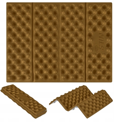 Attēls no NILS NC17105 BRZOWA KARIMATA KEMPINGOWA DO SIEDZENIA Z PODBICIEM ALUMINIOWYM +IXPE 40 CM